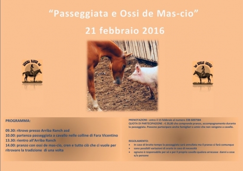 21/02/2016 Passeggiata e ossi de mas-cio - Arriba Ranch asd